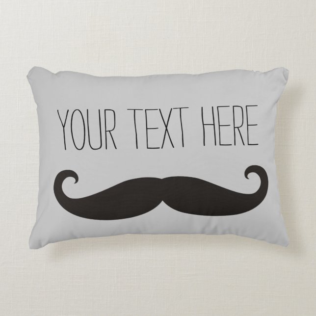 Funny Moustache / Schnurrbart + your text Decorative Cushion (Front)