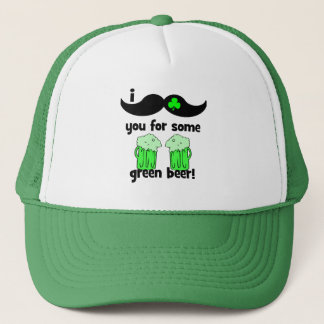 funny moustache St Patrick's Day Trucker Hat
