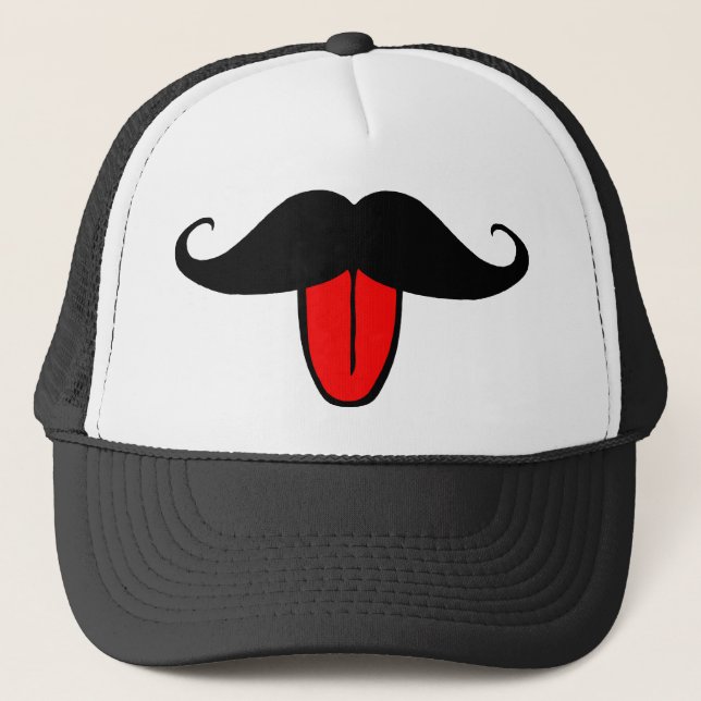 Funny moustache trucker hat (Front)