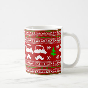 Funny Moustache Ugly Christmas Sweater Coffee Mug