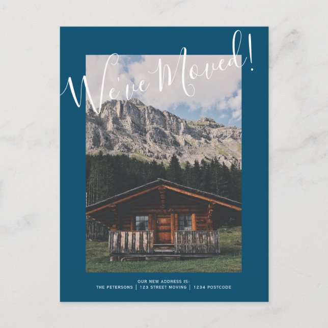 funny moving announcement blue Upload your photo (Front)