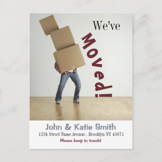 funny moving announcement card- custom Postcard