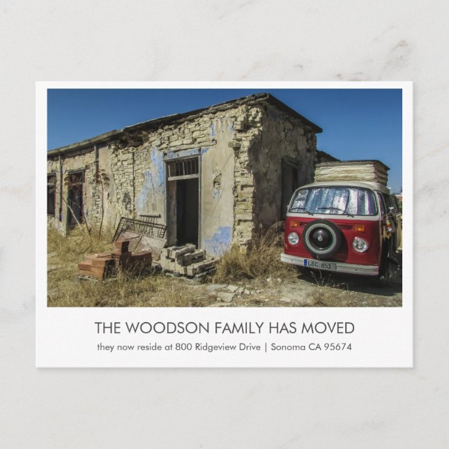 Funny Moving Announcement Postcard (Front)