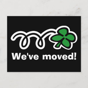 Funny moving postcards with lucky 4 leaf clover