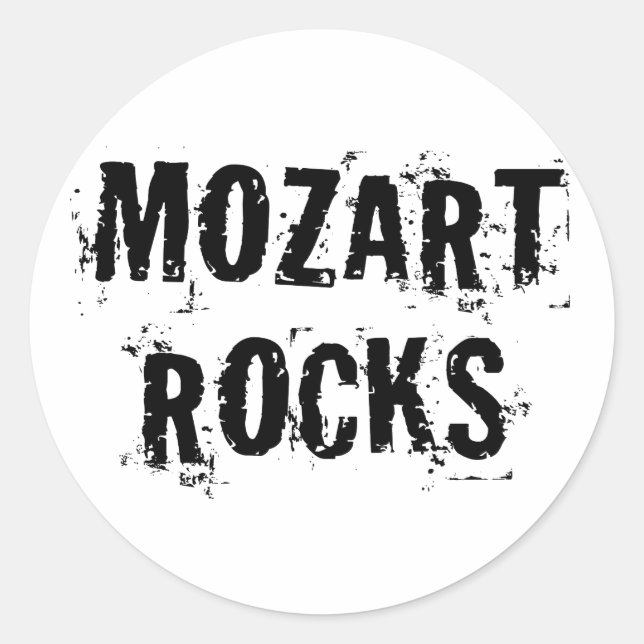 Funny Mozart Rocks Music Gift Classic Round Sticker (Front)