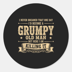 Funny Mpy Old Man  Classic Round Sticker