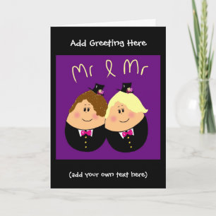 Funny Mr and Mr Gay men getting married card - egg