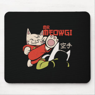 Funny Mr Meowgi Karate Cat Meow Design Men Women  Mouse Mat