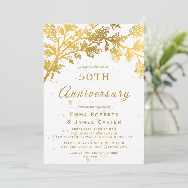 Funny Mr & Mrs 50th Anniversary  Invitation (Standing Front)