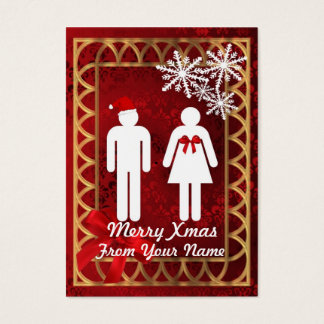 Funny Mr & Mrs Santa personalised Christmas tag