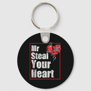 Funny Mr Steal Your Heart Valentines Day Love Key Ring