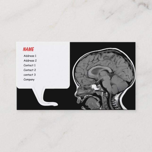 Funny MRI business card template (Front)