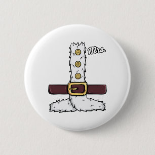 Funny Mrs. Claus Matching Couples His Her Mr Mrs S 6 Cm Round Badge