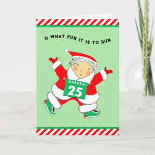 Funny Mrs. Claus Runner Holiday Card