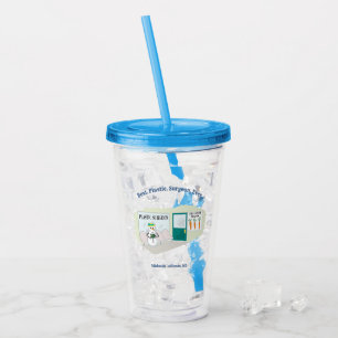 Funny Ms Frosty at plastic surgeon cartoon Acrylic Tumbler