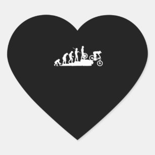 Funny MTB Mountain Biking Evolution Downhill Heart Sticker