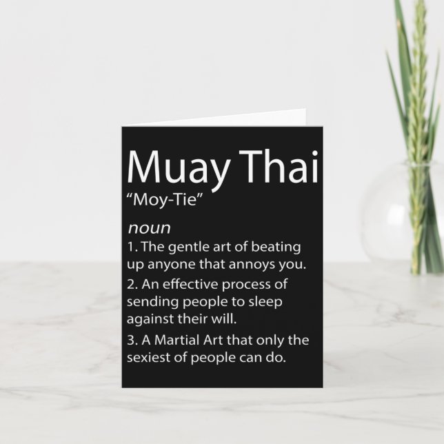 Funny Muay Thai And Thai Boxing - Muay Thai Defini Card (Front)