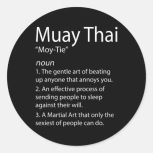 Funny Muay Thai And Thai Boxing - Muay Thai Defini Classic Round Sticker