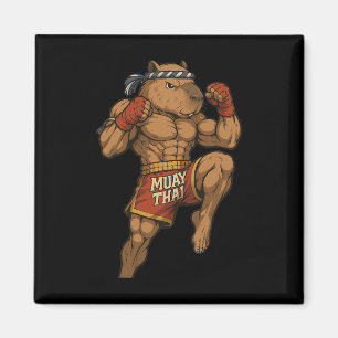 Funny Muay Thai Capybara Thai Boxing Martial Arts  Magnet