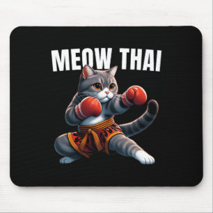Funny Muay Thai Cat Meow Thai Boxing Martial Art K Mouse Mat