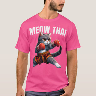 Funny Muay Thai Cat Meow Thai Boxing Martial Art T-Shirt