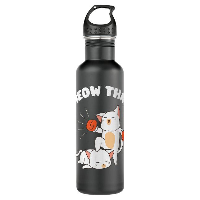 Funny Muay Thai Cats Thai Boxing Fighter Gift 779 710 Ml Water Bottle (Front)