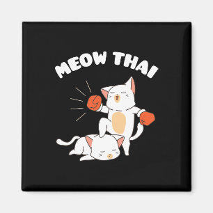 Funny Muay Thai Cats Thai Boxing Fighter Gift  Magnet