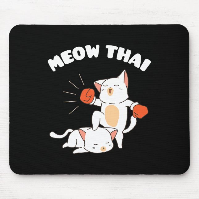 Funny Muay Thai Cats Thai Boxing Fighter Gift  Mouse Mat (Front)