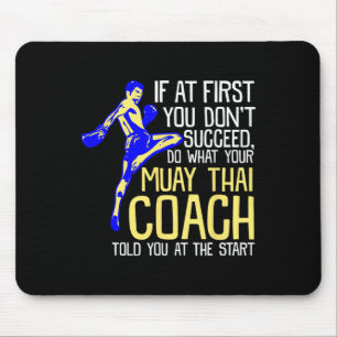 Funny Muay Thai Coach Boxing Design Mouse Mat
