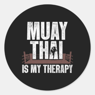 Funny Muay Thai Design For Men Women Kids Muay Tha Classic Round Sticker