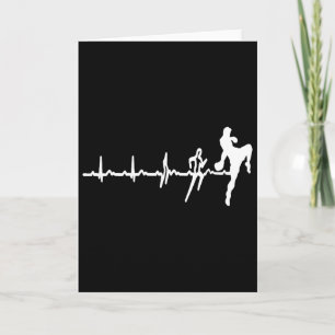 Funny Muay Thai Heartbeat Heart Kickboxing Love Gi Card
