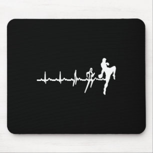 Funny Muay Thai Heartbeat Heart Kickboxing Love Gi Mouse Mat