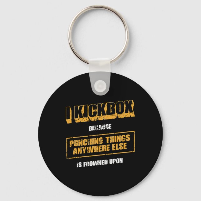 Funny Muay Thai Kickboxing And Mixed Martial Arts  Key Ring (Front)