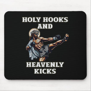 Funny Muay Thai Lord Jesus Thai Boxing Kickboxing  Mouse Mat