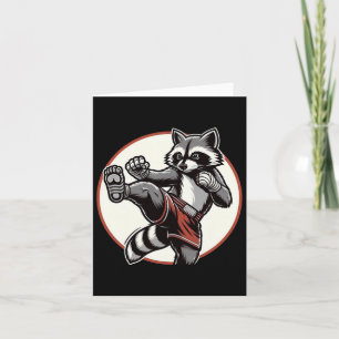 Funny Muay Thai Racoon Thai Boxing Martial Arts Card