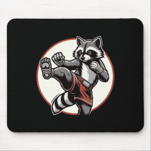 Funny Muay Thai Racoon Thai Boxing Martial Arts Mouse Mat