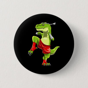 Funny Muay Thai T-rex - Thai Boxing  6 Cm Round Badge