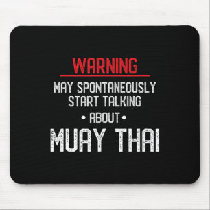 Funny Muay Thai Warning - Nak Muay, Kickboxing Gif Mouse Mat