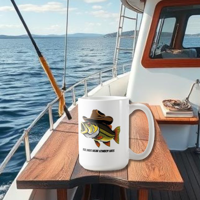Funny Mug Bass Fish with a Cowboy Hat (Funny Mug Bass Fish with a Cowboy Hat  fathers day gift)