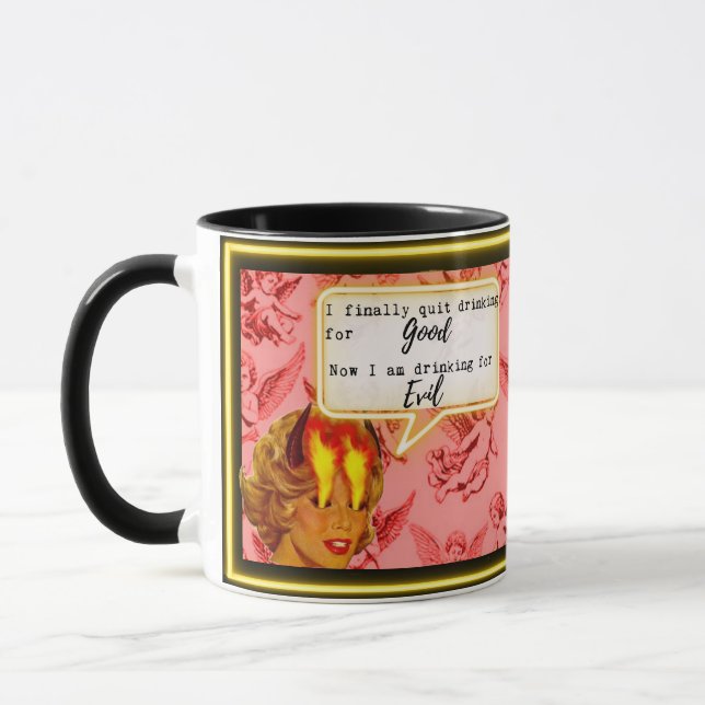 Funny Mug Coffee Best Friend Gift "Good/Evil" (Left)