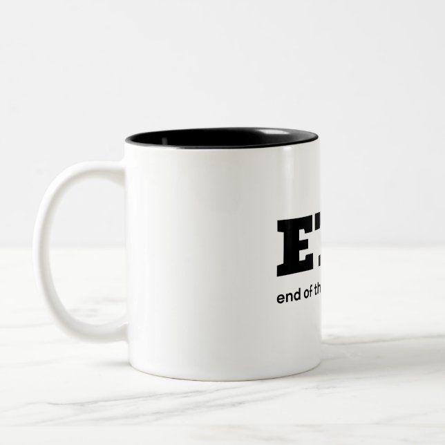 Funny Mug| End of thinking capacity  Two-Tone Coffee Mug (Left)