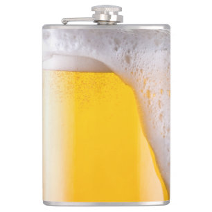Funny Mug of Beer Optical Illusion Hip Flask