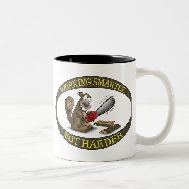Funny Mug: Working Smarter Not Harder Two-Tone Coffee Mug (Right)