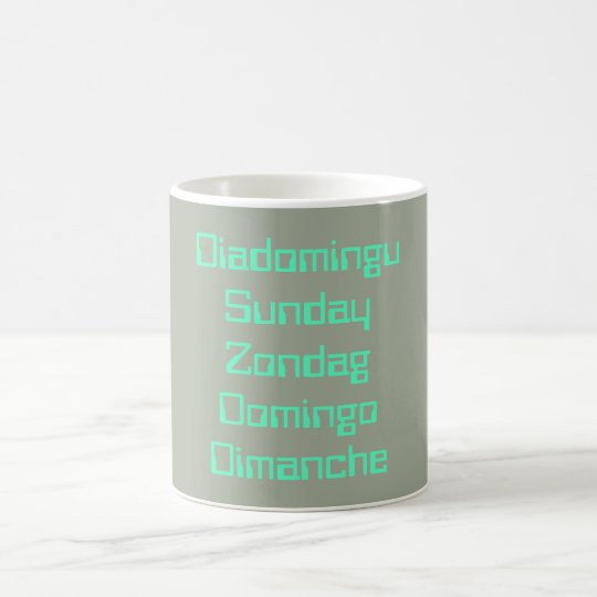 Funny mugs, weekdays, sunday, colorful mugs, quote coffee mug