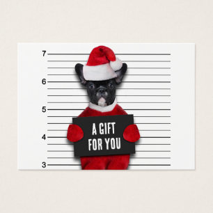 Funny Mugshot Bad Santa's Dog Christmas Gift Card