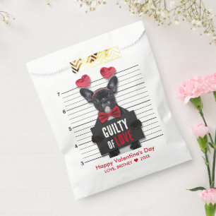 Funny Mugshot Guilty Love Dog Valentine's Day Favour Bags