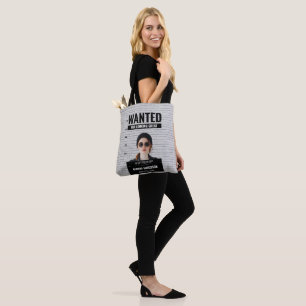 Funny Mugshot Wanted Custom Name & Text Poster  Tote Bag