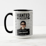 Funny Mugshot Wanted Poster Custom Name & Text Mug<br><div class="desc">Funny Mugshot Wanted Poster Custom Name & Text Mug. Customize the mug by clicking "Personalize this template". To change the font and colors use "Edit using design tool". PHOTO ADVICE: 1. Remove background from your photo, using a free background remover. 2. For optimal outcome, select a photo with the subject...</div>