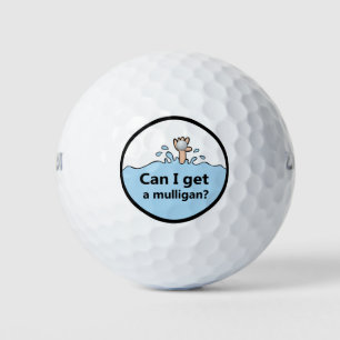 Funny Mulligan Humour Golf Balls
