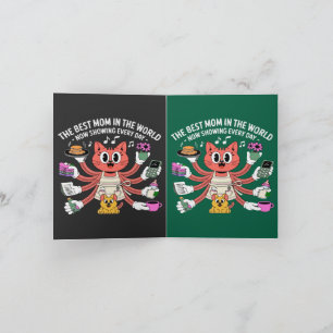 Funny Multi-Tasking Cat Mum The Best Mum Card